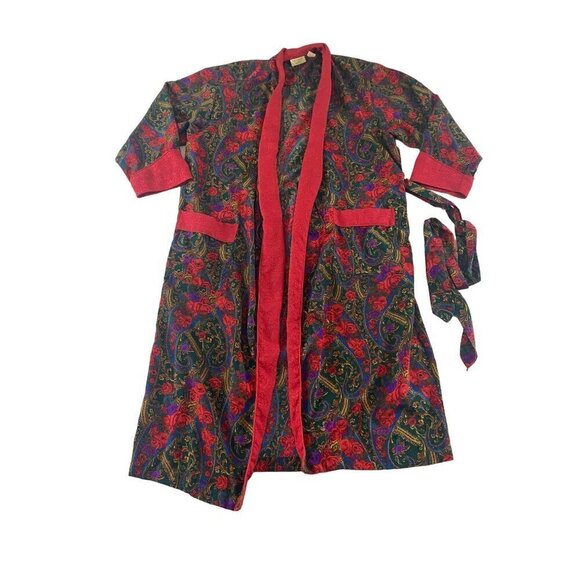 Vintage Victoria Secret GOLD LABEL Women's Red Satin Bathrobe - Small - Picture 1 of 12